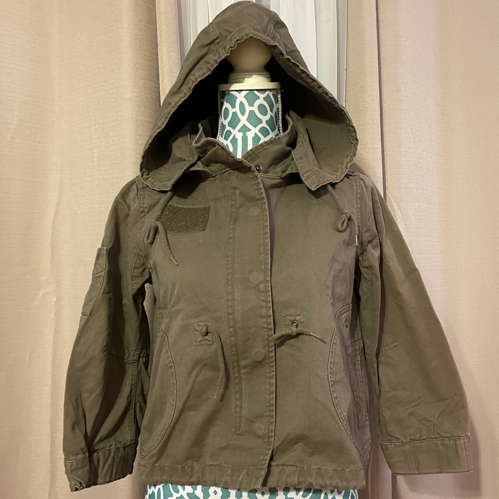 Roxy Green Cropped Utility Jacket